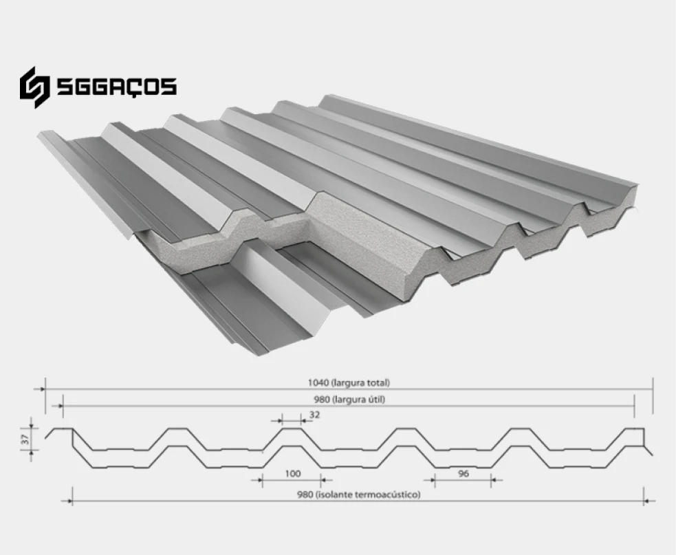 Telhas Termoacústicas 40/980 da SGG Aços?